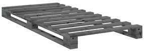 Estrutura de cama com cabeceira 90x200 cm pinho maciço cinzento