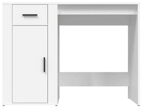 Secretária Flix com 1 Gaveta e 1 Porta de 100 cm - Branco - Design Nór