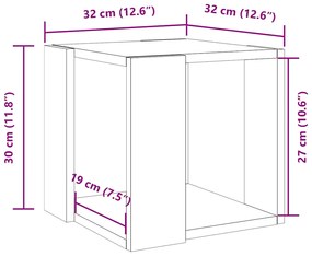 Mesa de centro 32x32x30 cm derivados de madeira branco