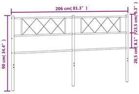 Cabeceira de cama 200 cm metal preto