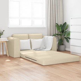 vidaXL Sofá Cama de Chão 2 em 1 Creme 148x71x83 cm Tecido
