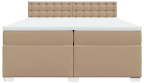 Cama com Molas/Colchão e Luzes Led - 200x200 cm - Couro Artificial Cap