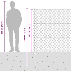 Conjunto de Cerca de Jardim Galvanizada Conjunto de 2 Aço Galvanizado