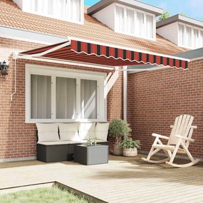 Toldo Retrátil Manual Laranja e Marrom 300x250 cm