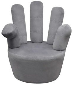 Cadeira em forma de mão veludo cinzento