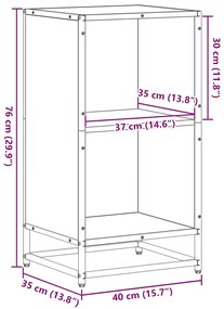 Estante 40x35x76 cm derivados de madeira cinzento sonoma