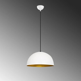 Candeeiro de Teto Sivani – Branco e Dourado – Diâmetro 40 cm