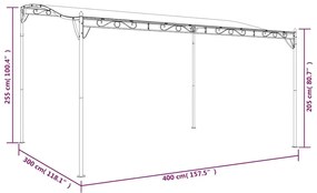 Toldo 4x3 m 180 g/m² tecido e aço cor creme