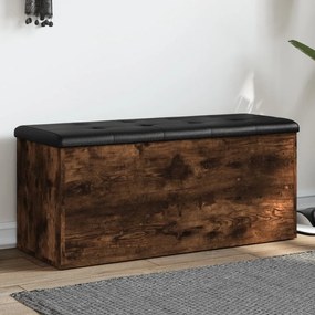 vidaXL Banco arrumação 102x42x45 cm derivados madeira carvalho fumado