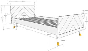 Cama infantil da Coleção BILLY (90x200cm) + Estrado Cinzenta