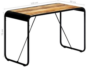 Mesa de jantar 118x60x76 cm madeira de mangueira maciça áspera