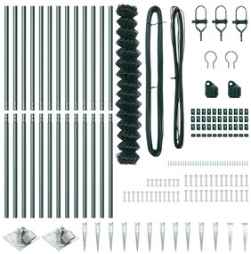 Cerca de Corrente Conjunto de 2 Verde Metal 1,5 x 25 m