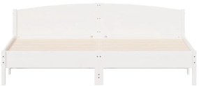 Cama sem colchão 200x200 cm madeira de pinho maciça branco