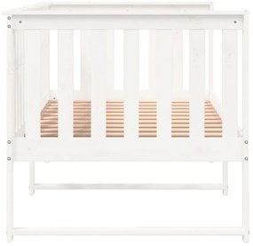 Sofá-cama sem colchão 90x190 cm madeira de pinho maciça branco