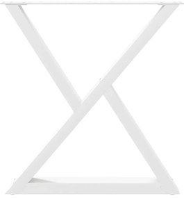 Mesa de jantar pernas 2 pcs 80x(72-73,3)cm aço branco