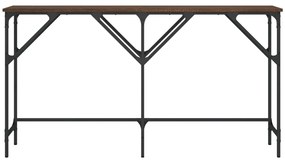 Mesa consola 140x29x75 cm derivados madeira carvalho castanho
