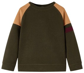 Sweatshirt para criança cor caqui-escuro e camel 116