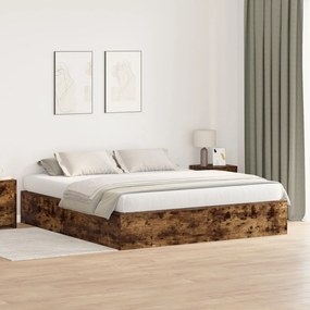Cama com Armazenamento Fumê 180x200 cm