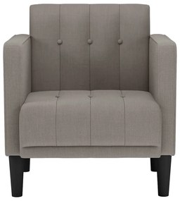 Poltrona com apoio de braços 53 cm tecido cinzento-acastanhado
