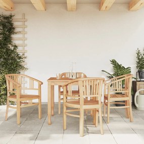 vidaXL 5 pcs conjunto de jantar p/ jardim madeira de teca maciça