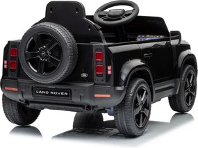 Carro elétrico para Crianças 12V 4x4 Land Rover Defender Rodas de espuma EVA, Assento Couro ecológico, Controlo remoto Preto