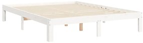 Estrutura de cama King Size com cabeceira madeira maciça branco
