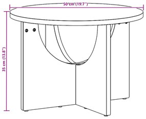 Mesa de centro Branco 50 x 50 x 35 cm