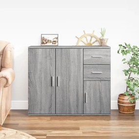 vidaXL Aparador 91x29,5x75 cm derivados de madeira cinzento sonoma