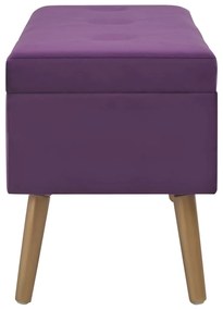 Banco com compartimento de arrumação 80 cm veludo roxo