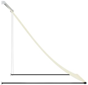 Toldo retrátil 100x150 cm tecido e aço cor creme