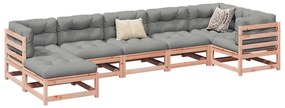 vidaXL 7 pcs conj. sofás jardim c/ almofadões madeira abeto-de-douglas