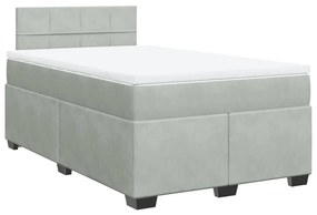 Cama boxspring c/ colchão 120x200 cm veludo cinzento-claro