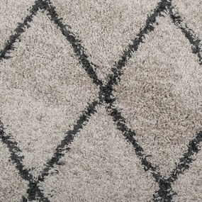 Tapete shaggy de pelo alto PAMPLONA Ø 280 cm bege e antracite