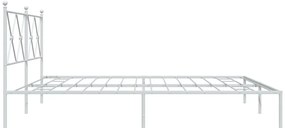 Estrutura de cama com cabeceira 180x200 cm metal branco