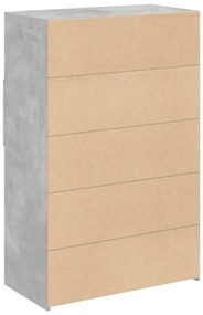 Armário alto 80x42,5x124 cm derivados de madeira cinza cimento
