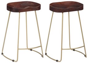 247833 vidaXL Bancos de bar Gavin 2 pcs madeira mangueira maciça