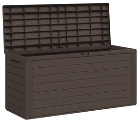 Caixa de arrumação para jardim 116x44x55 cm castanho
