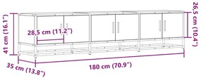 Móvel de TV 180x35x41 cm derivados de madeira cinzento sonoma