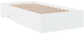 Estrutura de cama c/ gavetas 100x200cm derivados madeira branco