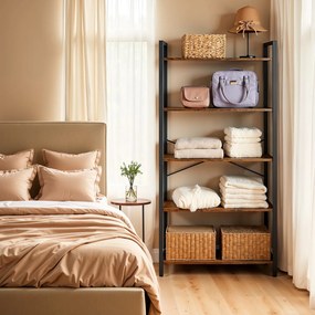 Estante de armazenamento com de 5 níveis 30 x 66 x 153 cm castanho vintage-Preto