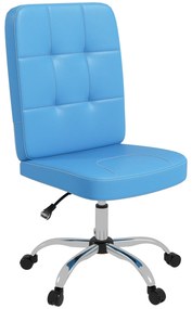 Vinsetto Cadeira de Escritório Giratória de Couro Sintético com Altura Ajustável Estilo Moderno Carga 120 kg 45x59x90-100 cm Azul