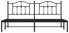 Estrutura de cama com cabeceira 193x203 cm metal preto