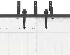 Kit de ferragens para porta deslizante 427 cm aço preto