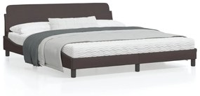 vidaXL Estrutura de cama sem colchão 180x200 cm tecido castanho-escuro