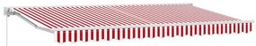 Toldo Retrátil Manual Vermelho e Branco 400x200 cm