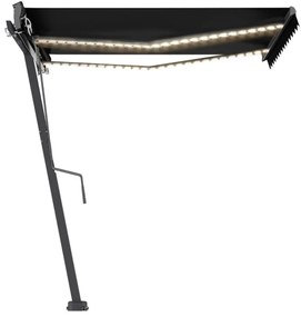 Toldo automático com LED e sensor de vento 300x250 cm antracite