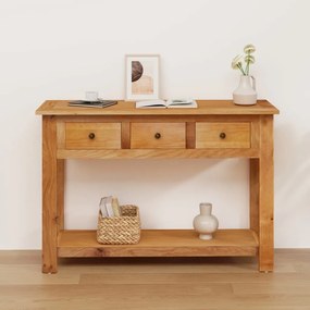 vidaXL Mesa consola 110x35x75 cm madeira de carvalho maciça