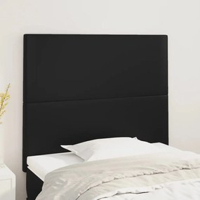 Cabeceira de cama 2 pcs couro artificial 90x5x78/88 cm preto