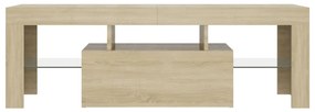 Móvel de TV com luzes LED 120x35x40 cm carvalho sonoma