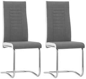 vidaXL Cadeiras de jantar cantilever 2 pcs tecido cinzento-escuro